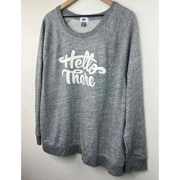 NWOT Heather Gray Sweatshirt Hello There Soft Style Sweatshirt XXL Cozy Winter - Picture 5 of 10